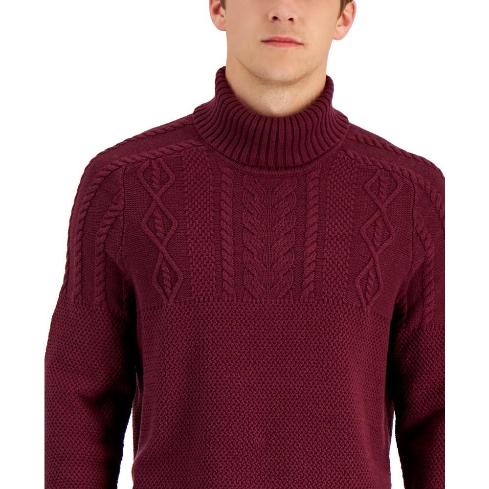 商品Club Room|Men's Chunky Cable Knit Turtleneck Sweater, Created for Macy's,价格¥243,第5张图片详细描述