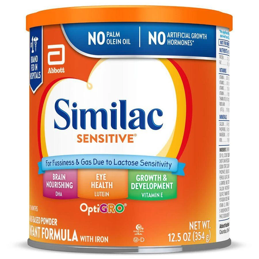 商品Similac|Similac Sensitive 乳糖不耐受配方非转基因婴儿奶粉1段 340g,价格¥164,第2张图片详细描述