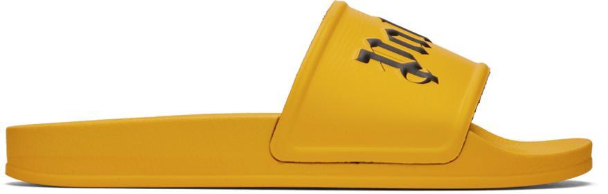 商品Palm Angels|Yellow Rubber Logo Slides,价格¥1066,第1张图片
