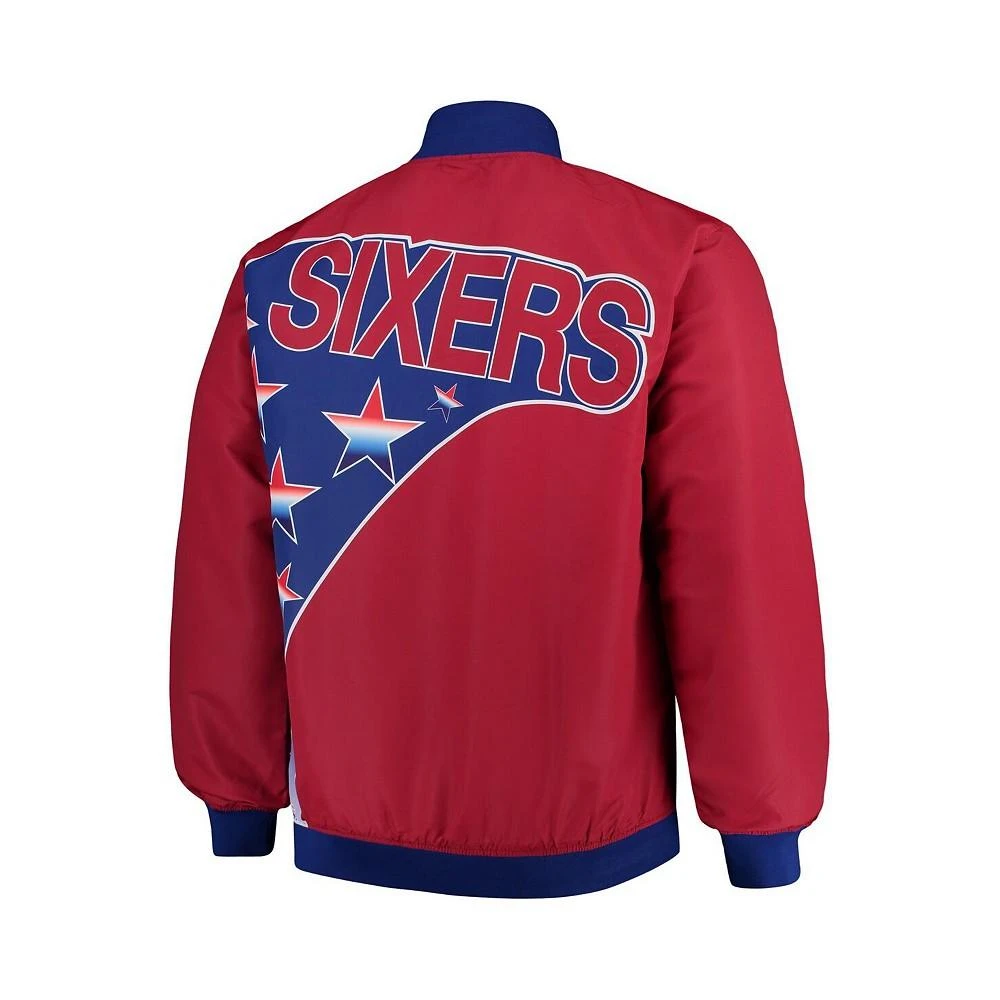 商品Mitchell and Ness|Men's Philadelphia 76ers Hardwood Classics Big and Tall Authentic Warm-Up Jacket - Red,价格¥1248,第2张图片详细描述