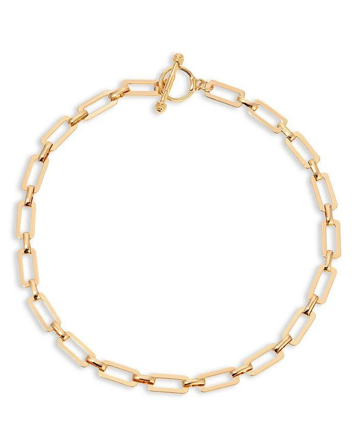 商品Ettika Jewelry|Golden Flat Rectangle Chain Necklace, 15",价格¥368,第1张图片详细描述