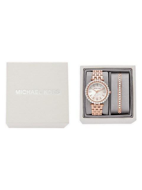 商品Michael Kors|Darci Rose-Goldtone Stainless Steel & Crystal Watch & Bracelet Set,价格¥2384,第7张图片详细描述