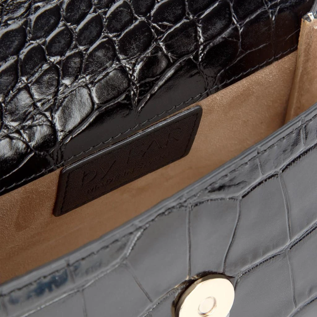 商品by FAR|Women's Mini Croco Top Handle Bag - Black,价格¥1857,第5张图片详细描述