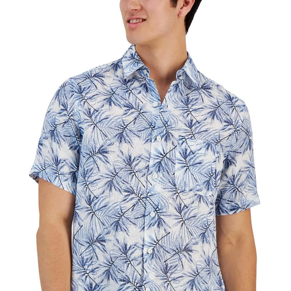 商品Club Room|Men's Classic-Fit Leaf Print 100% Linen Short-Sleeve Shirt, Created for Macy's,价格¥124,第3张图片详细描述