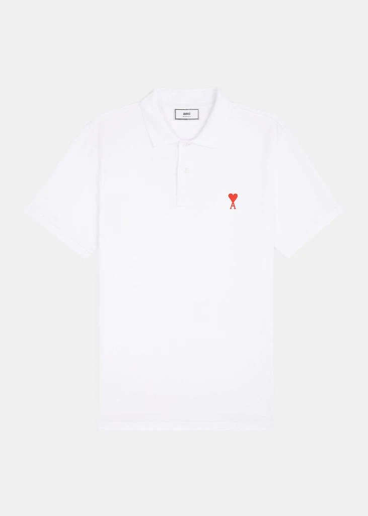 商品AMI|AMI Alexandre Mattiussi White Ami De Coeur Polo Shirt,价格¥815,第1张图片