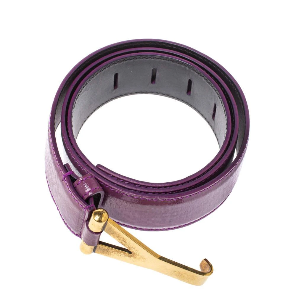 商品[二手商品] Yves Saint Laurent|Saint Laurent Paris Purple Patent Leather Y Buckle Belt 90 CM ,价格¥1284,第3张图片详细描述