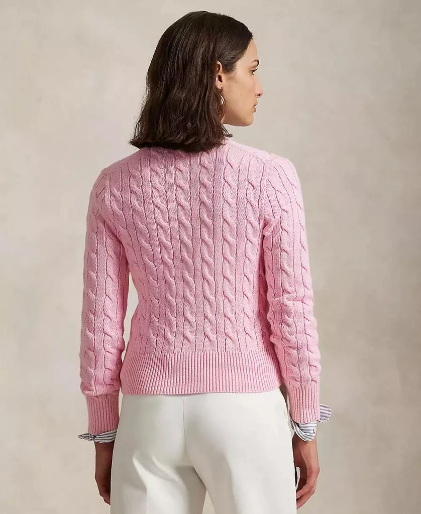 商品Ralph Lauren|Women's Cable-Knit Cotton Crewneck Cardigan Sweater,价格¥1679,第4张图片详细描述