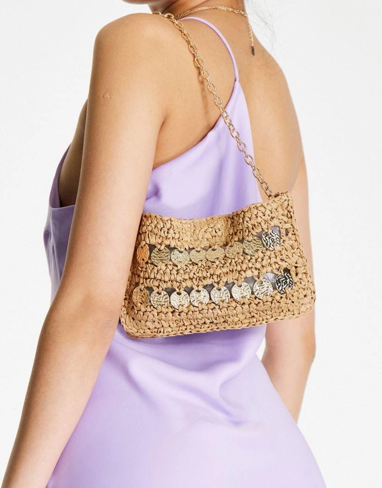 商品Topshop|Topshop metal straw mix shoulder bag,价格¥287,第1张图片