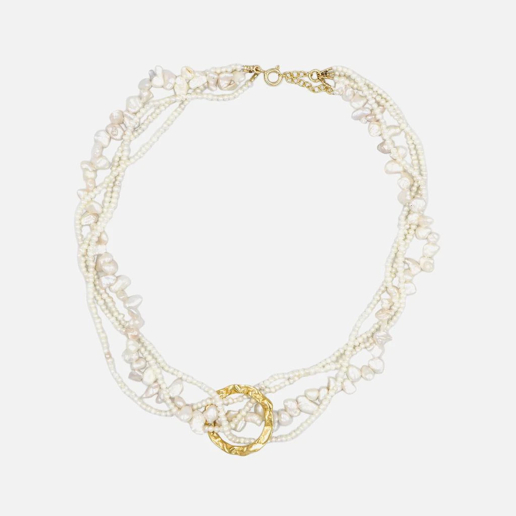 商品Hermina Athens|Hermina Athens Women's Full Moon Tangled Pearl Necklace,价格¥2242,第1张图片