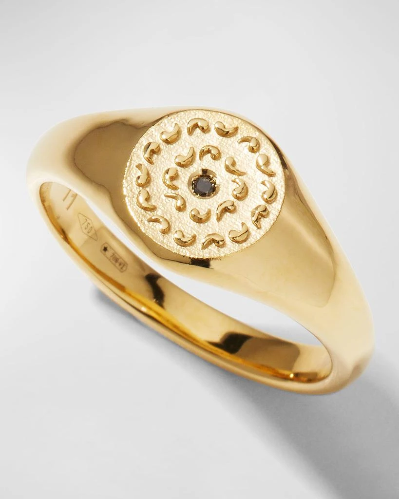 商品Marco Dal Maso|Men's Yellow Gold Icon Signet Ring with Single Black Diamond,价格¥22842,第3张图片详细描述