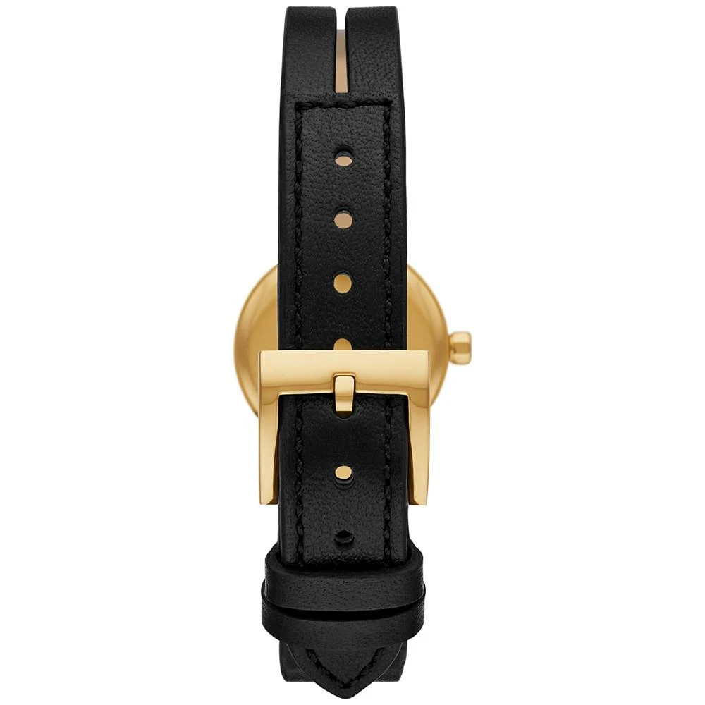 商品Tory Burch|Women's Gold-Tone Logo Black Leather Strap Watch 22mm,价格¥1690,第3张图片详细描述