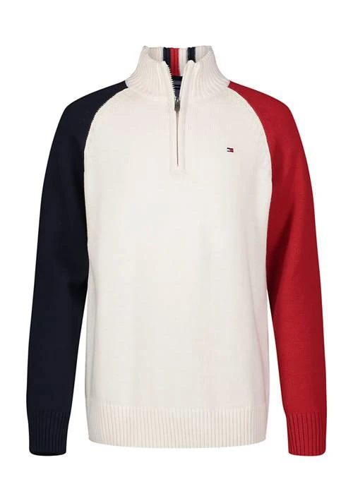 商品Tommy Hilfiger|Hilfiger Boys 8 20 Color Blocked 1 4 Zip Sweater,价格¥452,第1张图片