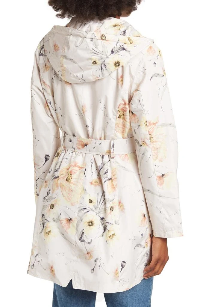 商品Kensie|Floral Belted Water-Resistant Hooded Coat,价格¥398,第2张图片详细描述