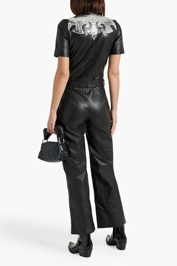 商品Muubaa|Belted leather jumpsuit,价格¥2063,第3张图片详细描述