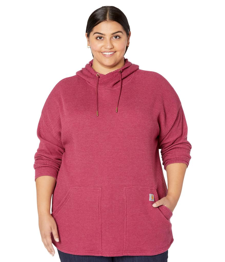 Plus Size Relaxed Fit Heavyweight Long Sleeve Hooded Thermal Shirt商品第1张图片规格展示