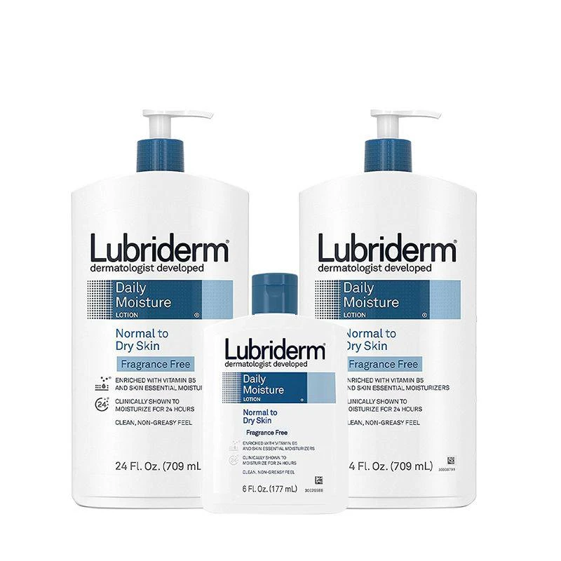 商品Lubriderm|【美国直购】强生Lubriderm果酸身体乳709ml*2+177ml 夏季清爽保湿乳液,价格¥302,第1张图片