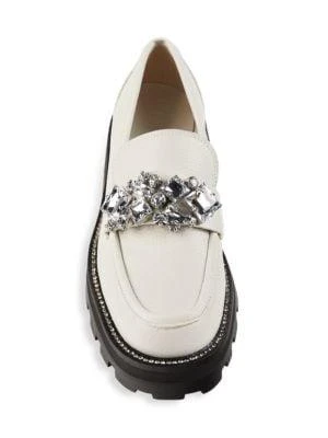 商品Karl Lagerfeld Paris|Marcia Embellished Leather Loafers,价格¥600,第5张图片详细描述