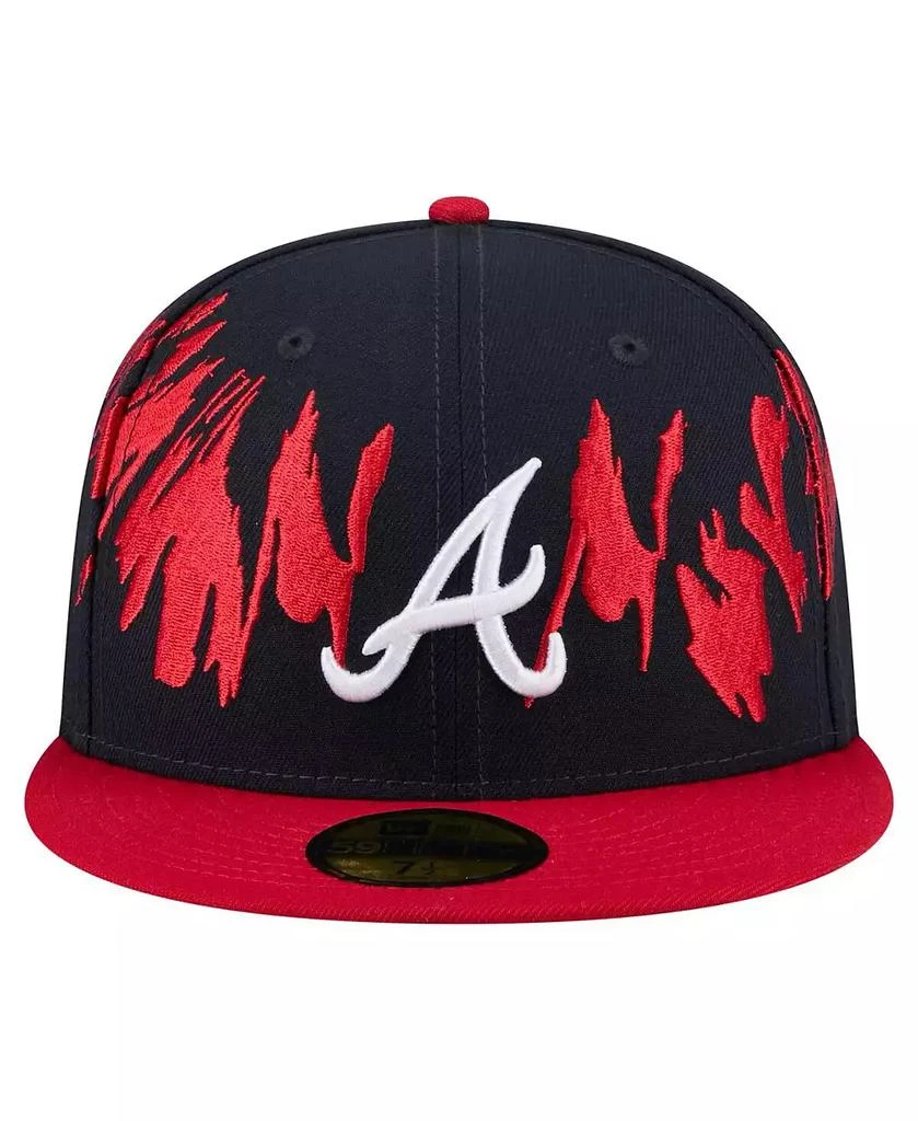 商品New Era|Men's Navy/Red Atlanta Braves Retro Pattern 59FIFTY Fitted Hat,价格¥376,第5张图片详细描述