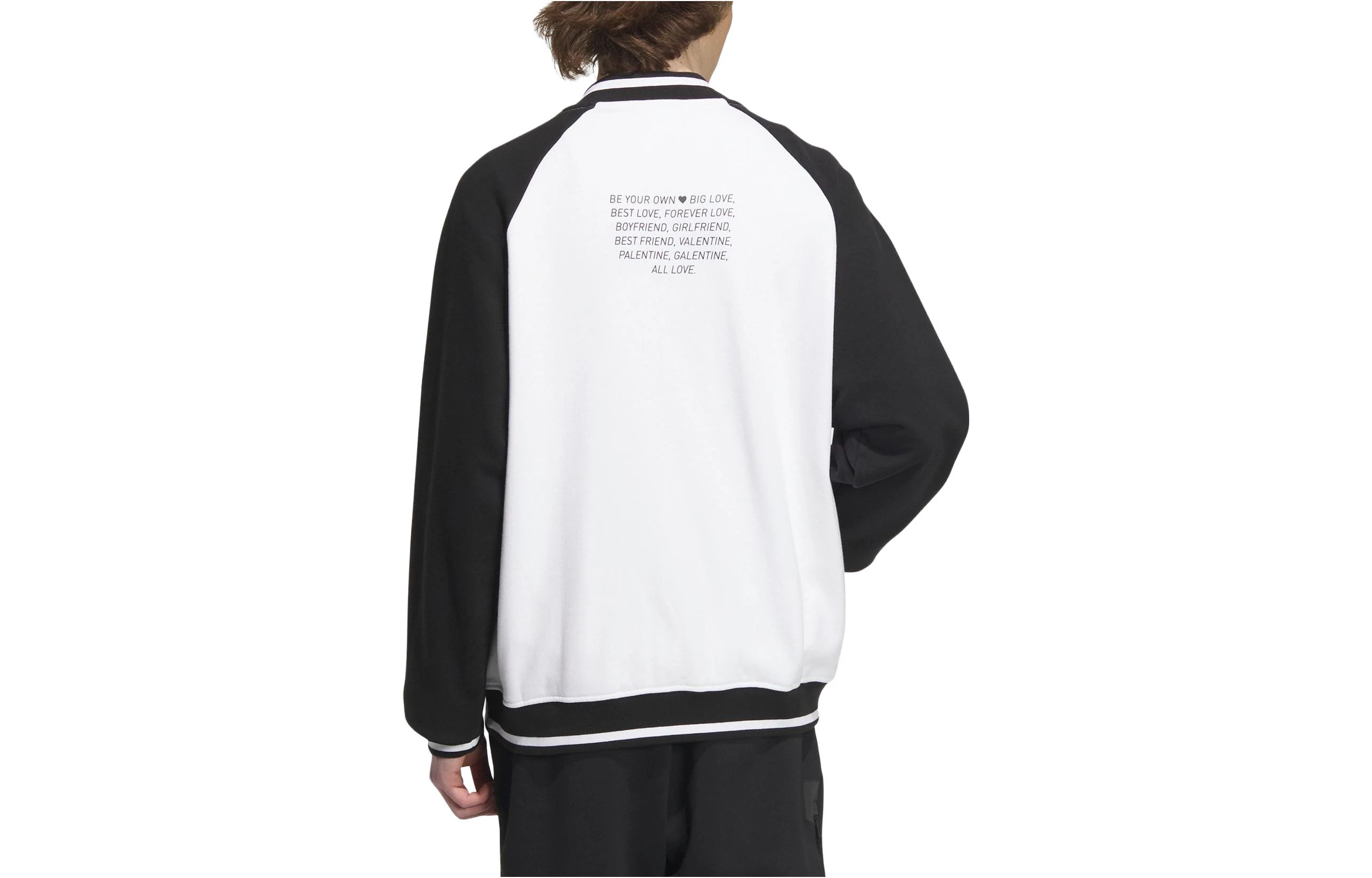 商品[国内直发] Adidas|adidas 字母印花运动休闲飞行员夹克 男女同款 白色,价格¥328,第3张图片详细描述