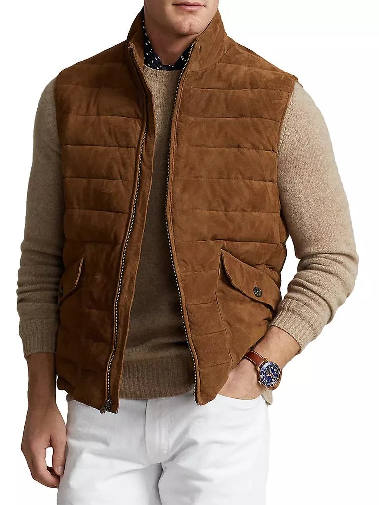 商品Ralph Lauren|South Kent Quilted Suede Vest,价格¥6614,第3张图片详细描述