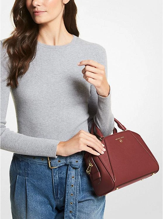 商品Michael Kors|Cleo Small Saffiano Leather Satchel,价格¥1179,第3张图片详细描述