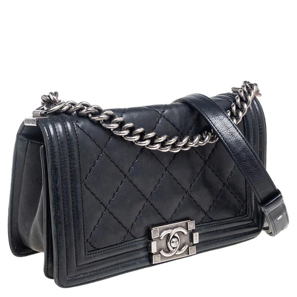 商品[二手商品] Chanel|Chanel Black Quilted Leather Medium Boy Bag,价格¥14219,第3张图片详细描述
