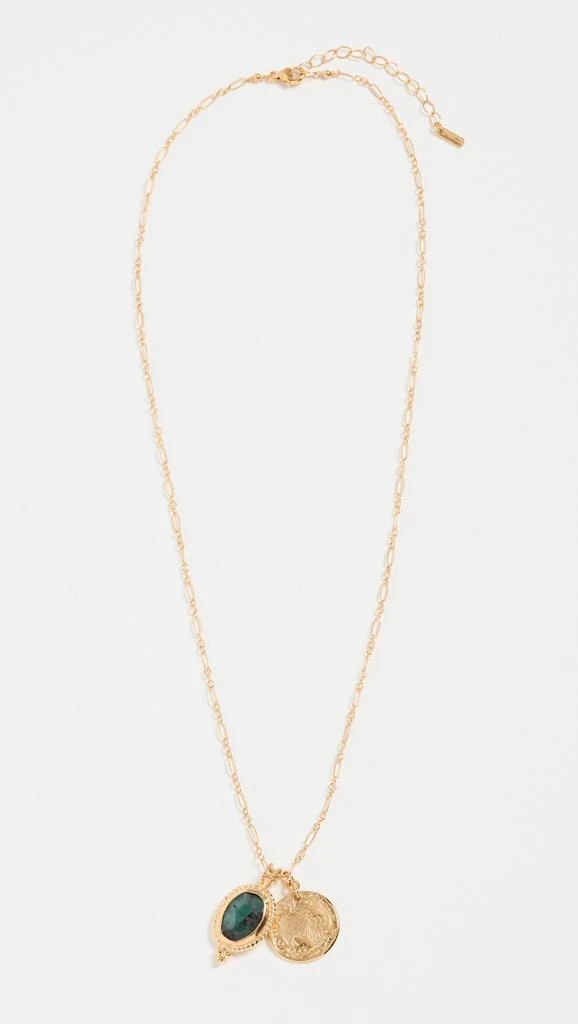 商品Chan Luu|Chan Luu 18K 镀金绿宝石吊坠项链,价格¥1300,第4张图片详细描述