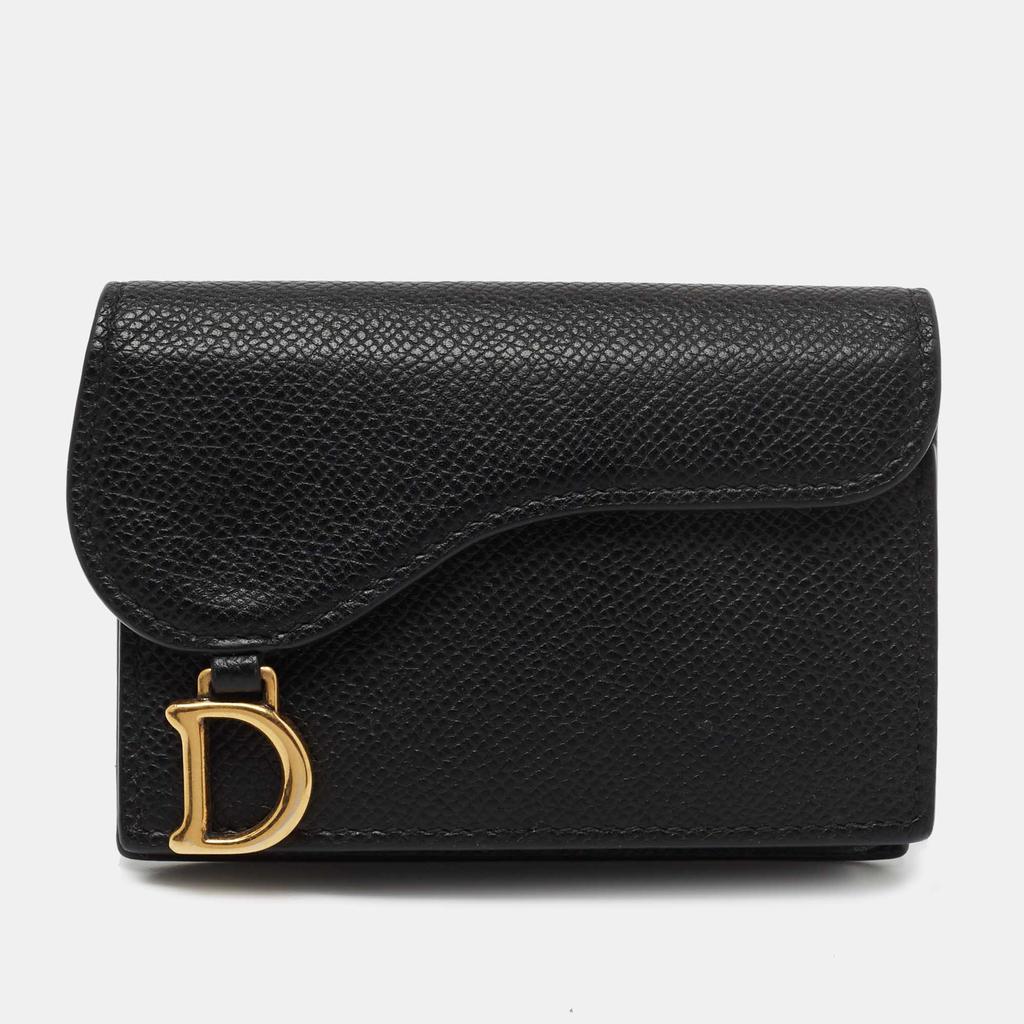 Dior Black Leather Saddle Card Holder商品第1张图片规格展示