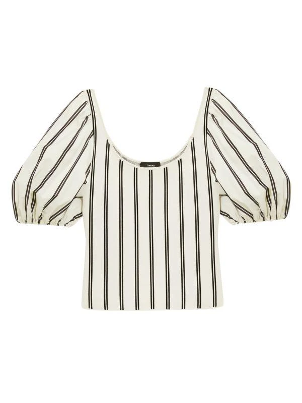 商品Theory|Striped Puff Sleeve Top,价格¥1271,第3张图片详细描述