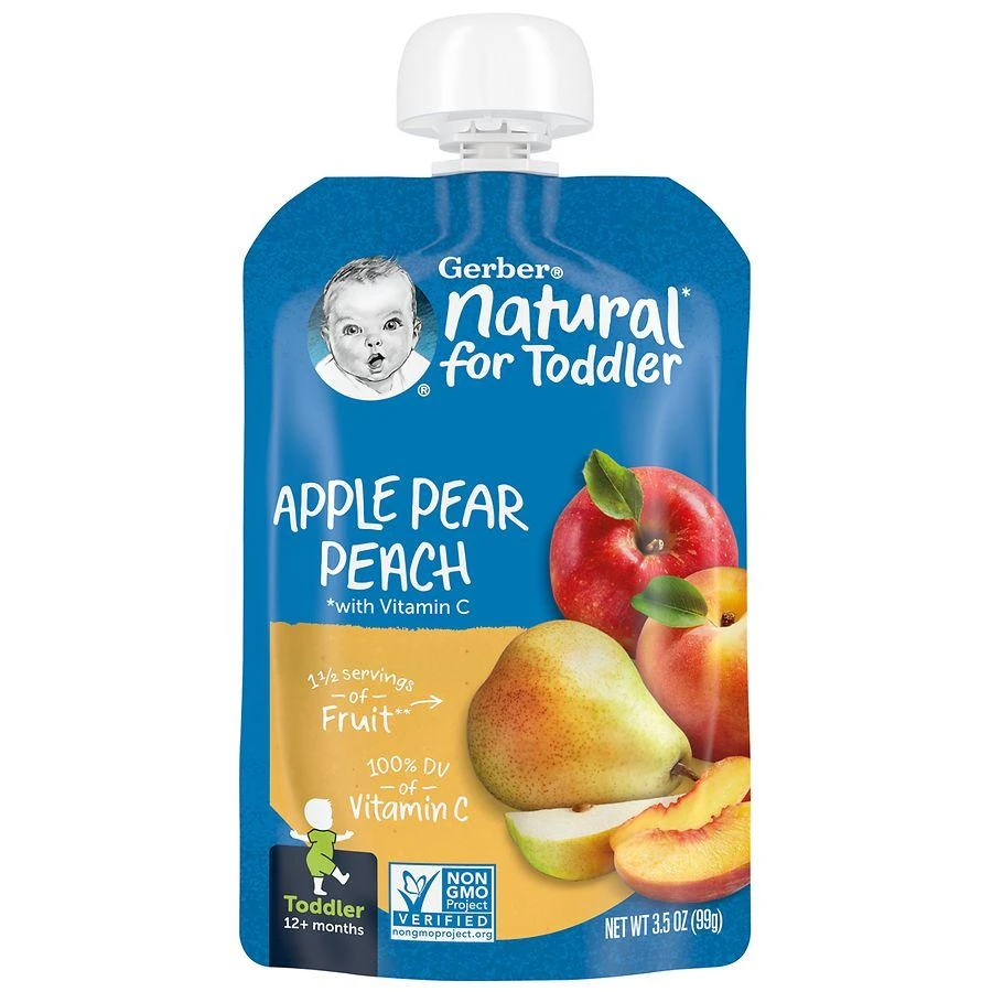 商品Gerber|Toddler Foods Pouch Apple Pear Peach,价格¥19,第1张图片