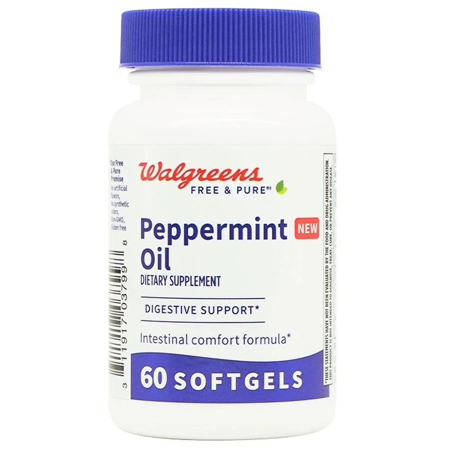 商品Walgreens Free & Pure|Peppermint Oil Supplement Softgels for Digestive Support (60 days),价格¥74,第1张图片