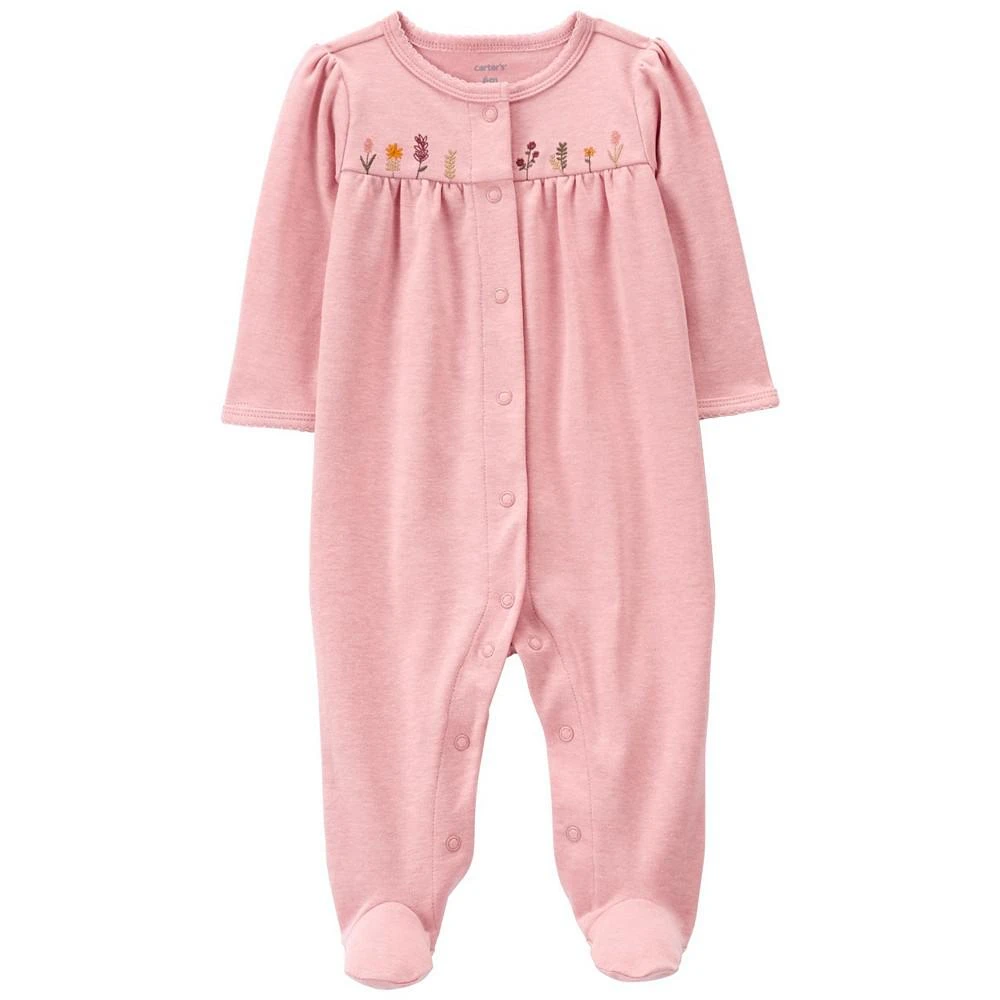 商品Carter's|Baby Girls Floral Snap Up Cotton Sleep and Play,价格¥68,第1张图片