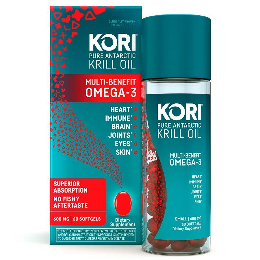 商品Kori|Pure Antarctic Krill Oil Multi-Benefit Omega-3 600mg Softgels,价格¥225,第3张图片详细描述