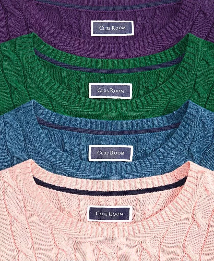 商品Club Room|Men's Cable-Knit Cotton Sweater, Created for Macy's,价格¥152,第3张图片详细描述