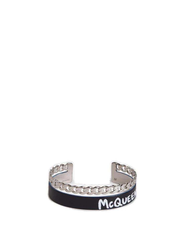 商品Alexander McQueen|Alexander McQueen Logo Print Chain Link Bracelet,价格¥2950,第1张图片