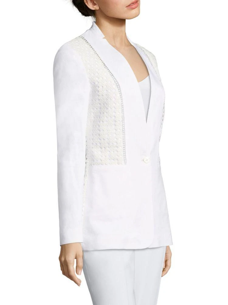商品Tahari|Bonnie Lace Inset Blazer,价格¥3574,第3张图片详细描述