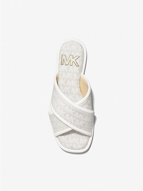 商品Michael Kors|Gideon Logo Jacquard Slide Sandal,价格¥511,第5张图片详细描述
