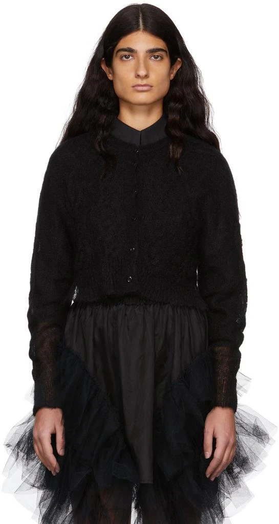 商品Simone Rocha|Black Cable Knit Cropped Cardigan,价格¥1058,第1张图片