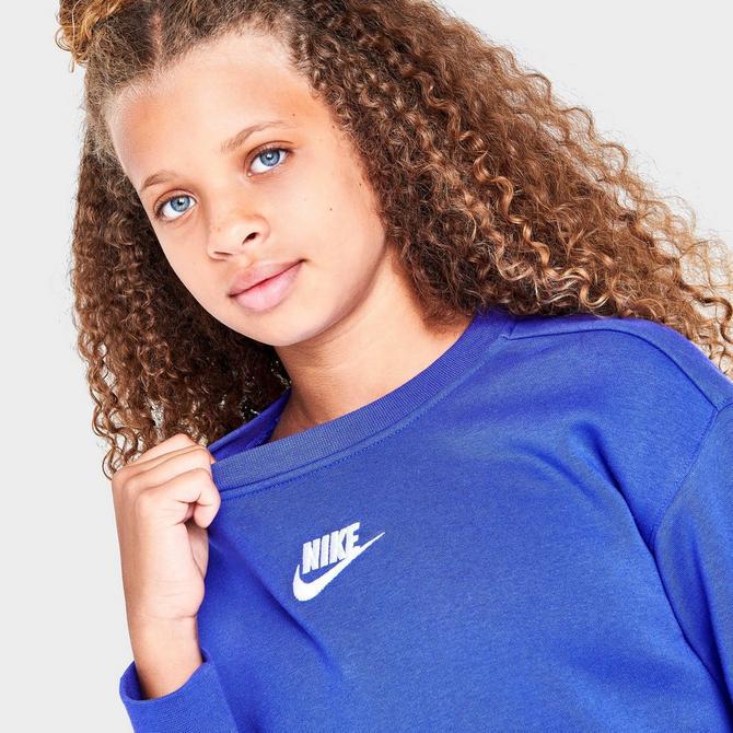Girls' Nike Club Fleece Boyfriend Crewneck Sweatshirt商品第5张图片规格展示