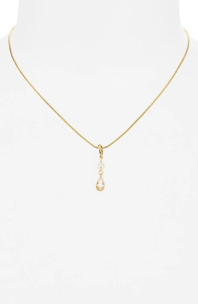 商品Leith|CZ Teardrop & Faux Pearl Pendant Necklace,价格¥85,第3张图片详细描述