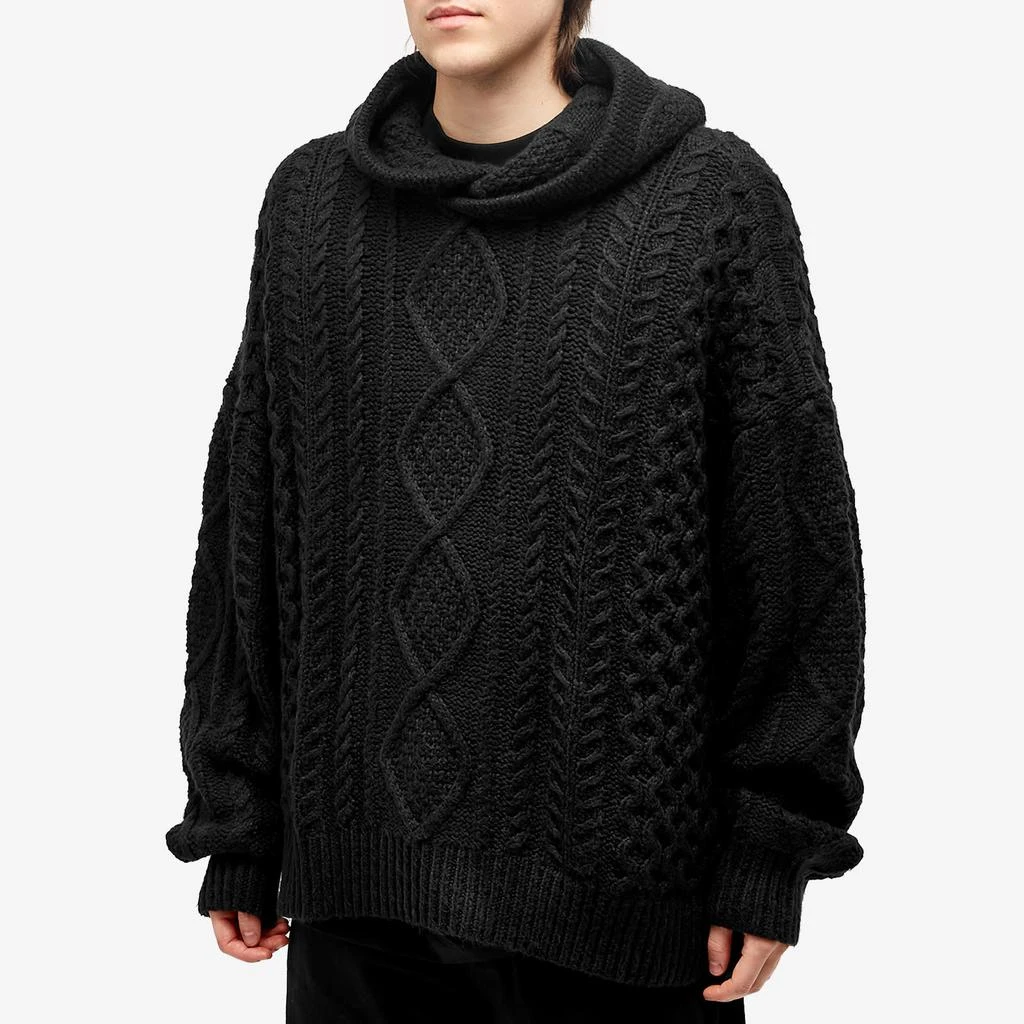 商品Essentials|Fear of God Essentials Cable Knit Hoodie - Jet Black,价格¥1806,第2张图片详细描述