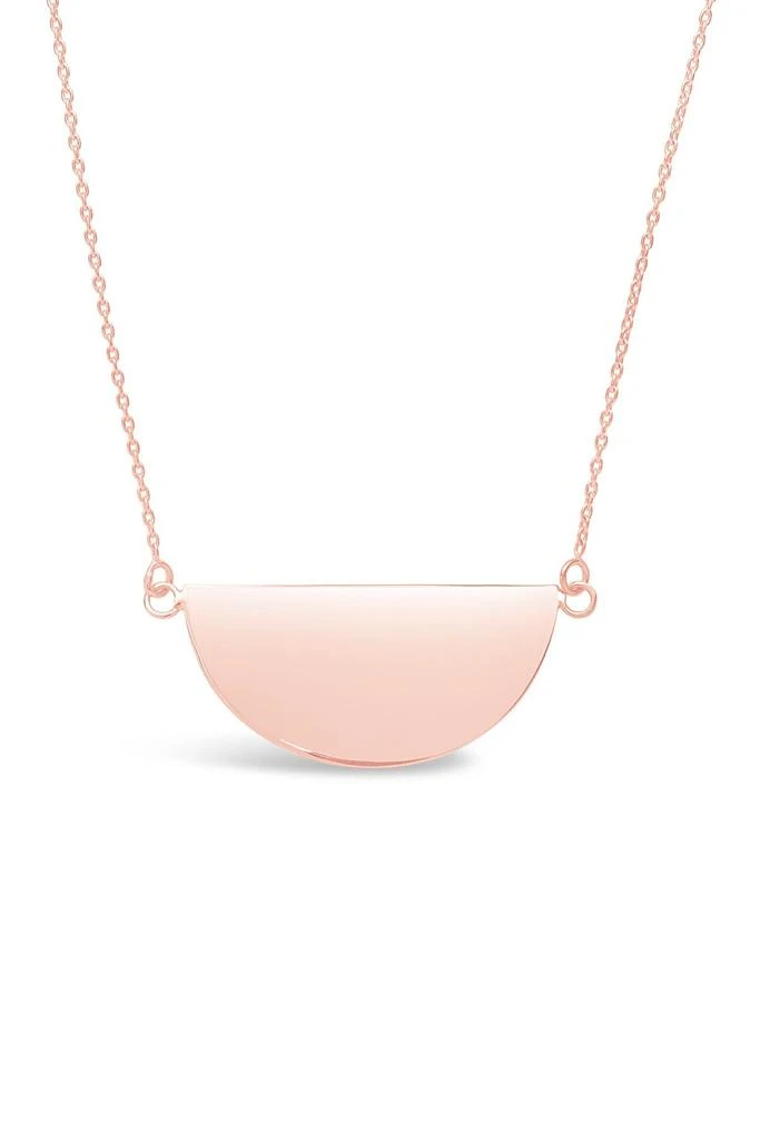 商品Sterling Forever|14K Rose Gold Plated Sterling Silver Half Circle Pendant Necklace,价格¥285,第1张图片