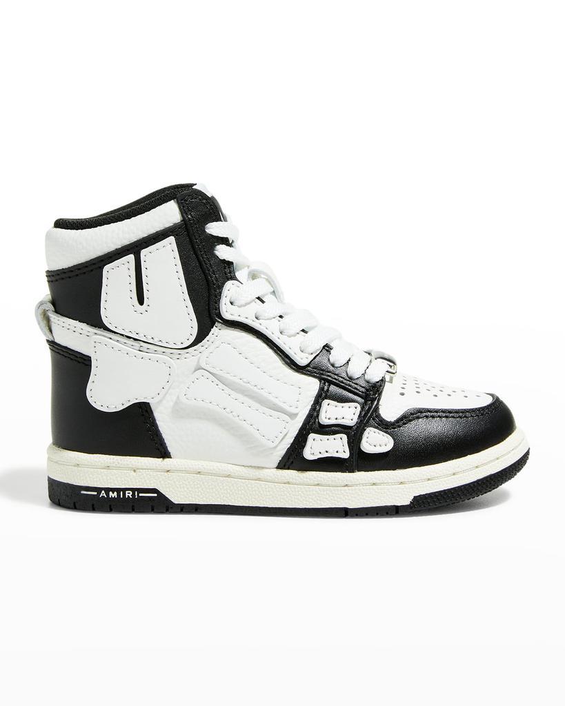 商品AMIRI|Skel Bicolor Leather High-Top Sneakers, Size Toddlers/Kids,价格¥3291,第1张图片