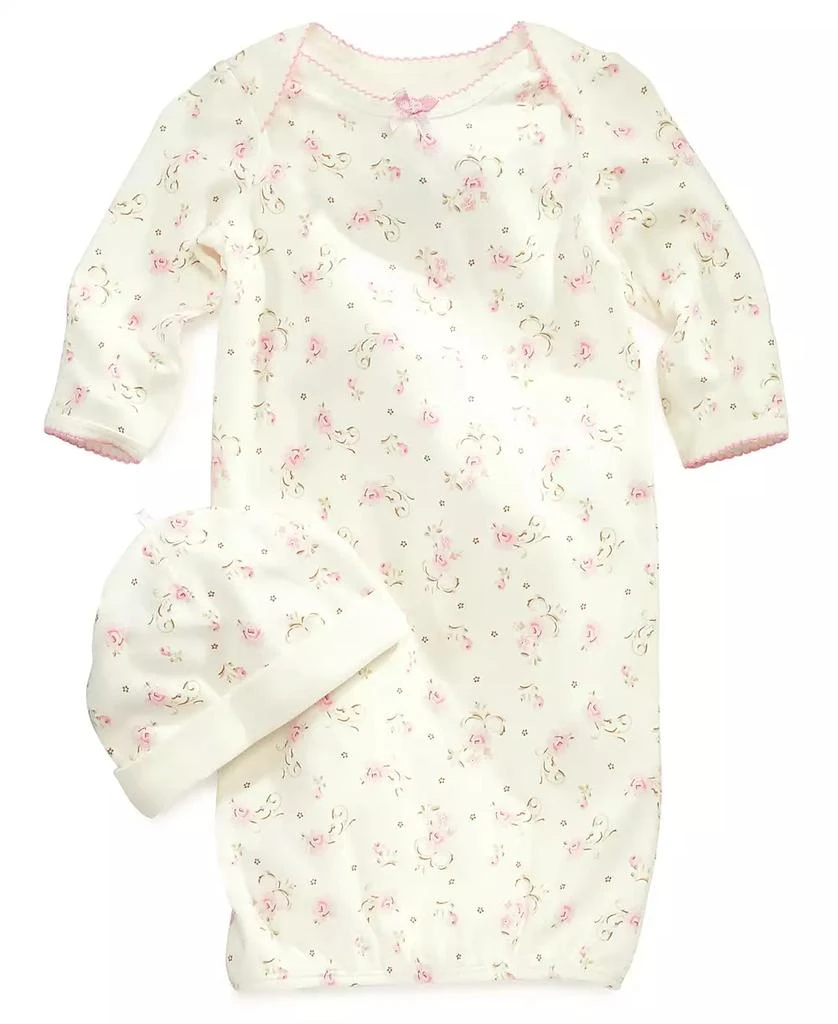 商品Little Me|女婴Baby Girls' Vintage Rose-Print Gown & Beanie Set,价格¥98,第1张图片