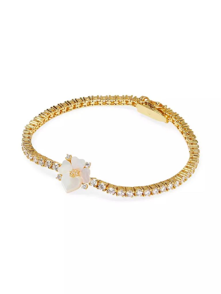 商品Kate Spade|Gold-Plated, Cubic Zirconia &amp; Mother-Of-Pearl Tennis Bracelet,价格¥778,第1张图片