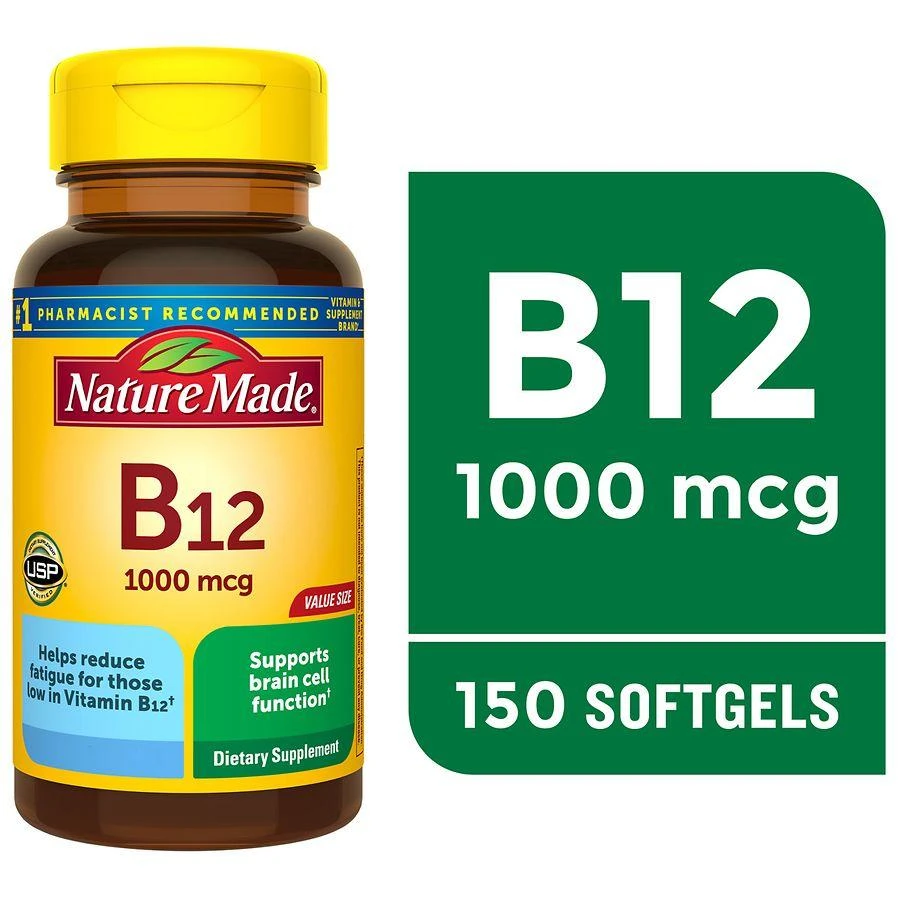 商品Nature Made|Vitamin B12 1000 mcg Softgels 150,价格¥198,第2张图片详细描述