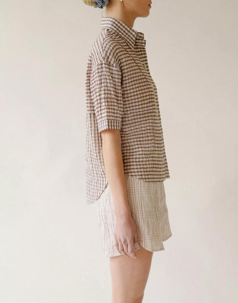 商品Madewell|BELIZE DINAH CHECK SHORT SLEEVE SHIRT,价格¥2375,第4张图片详细描述