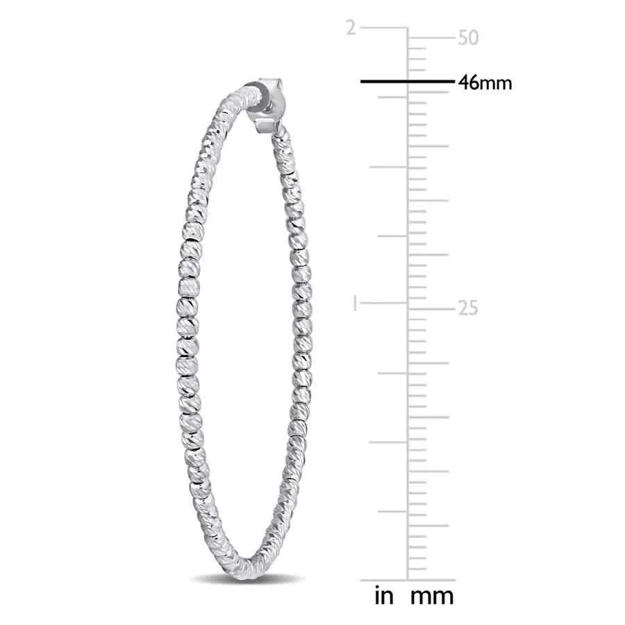 商品Amour|AMOUR Diamond-cut Beaded Hoop Earrings In 18k White Gold,价格¥4530,第2张图片详细描述