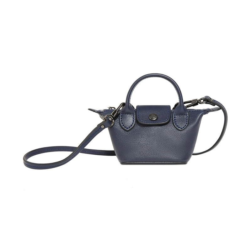珑骧LONGCHAMP 奢侈品 女士LE PLIAGE CUIR系列海军蓝皮质迷你手提单肩斜挎包零钱饺子包礼盒款 商品