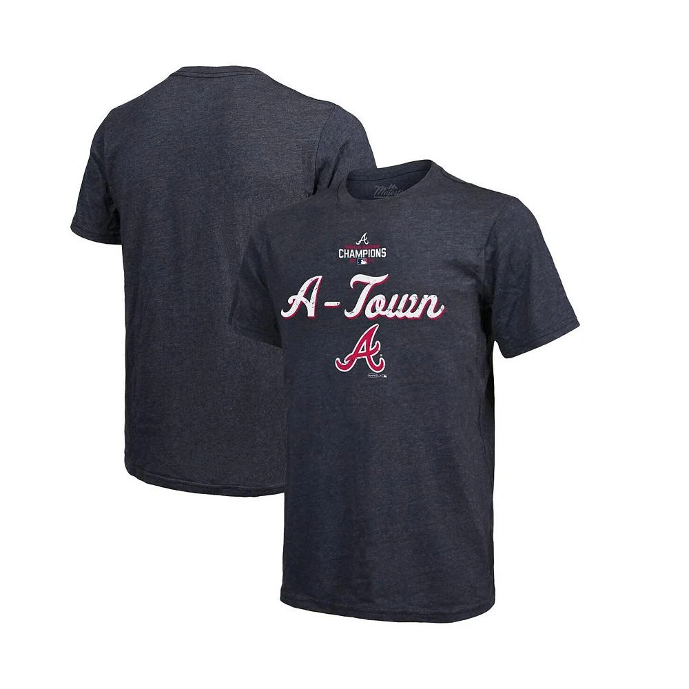 商品Majestic|Men's Threads Navy Atlanta Braves 2021 World Series Champions Team Saying Tri-Blend T-shirt,价格¥246,第2张图片详细描述